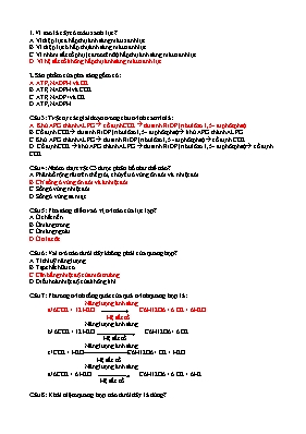 35 câu hỏi trắc nghiệm ôn tập Sinh học lớp 11 (Có đáp án)